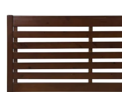 Holzbett Dunkelbraun Lattenrost 180 X 200 Cm Carnac