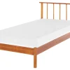 Holzbett Hellbraun Lattenrost 90 X 200 Cm Barret