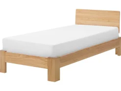Holzbett Hellbraun Lattenrost 90 X 200 Cm Royan