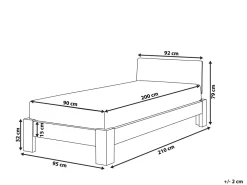 Holzbett Hellbraun Lattenrost 90 X 200 Cm Royan