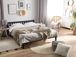 Holzbett Marineblau Lattenrost 180 X 200 Cm Florac