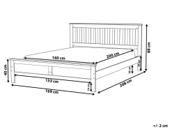 Holzbett Weis Lattenrost 160 X 200 Cm Mayenne