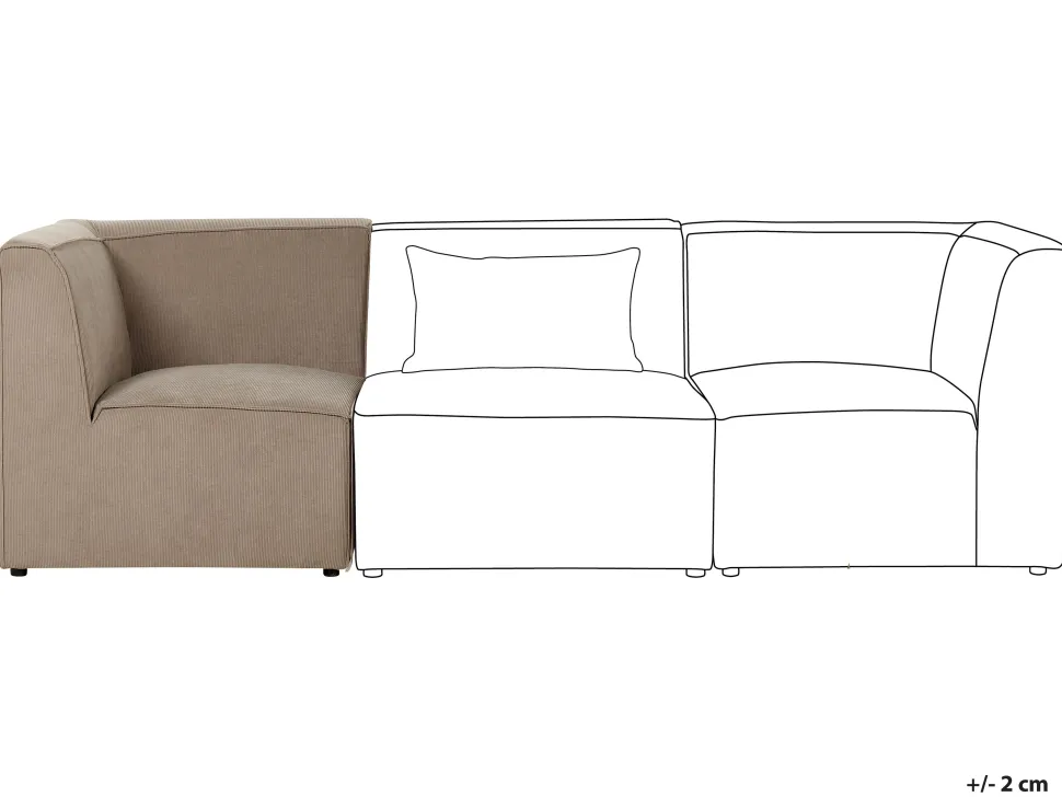 Jumbo Cord Corner Section Taupe Lemvig