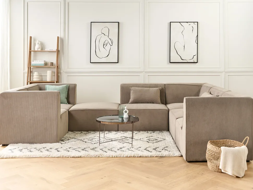 Jumbo Cord Corner Section Taupe Lemvig