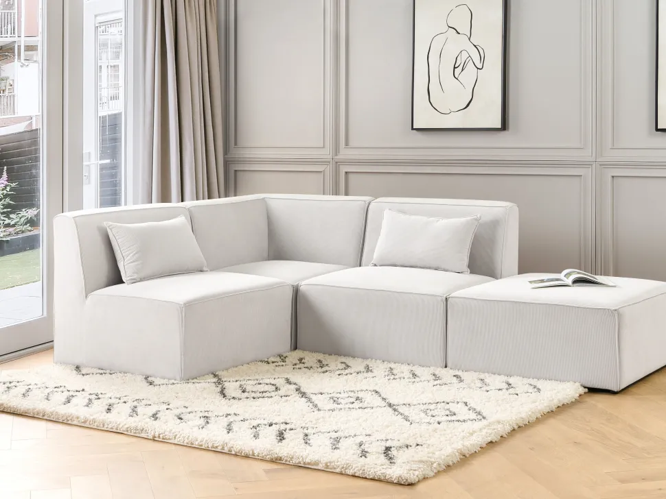Jumbo Cord Corner Section Off White Lemvig