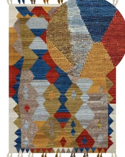 Kelim Teppich Wolle Mehrfarbig 160 X 230 Cm Patchwork Kurzflor Arzakan