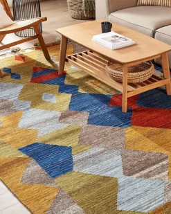 Kelim Teppich Wolle Mehrfarbig 160 X 230 Cm Patchwork Kurzflor Arzakan