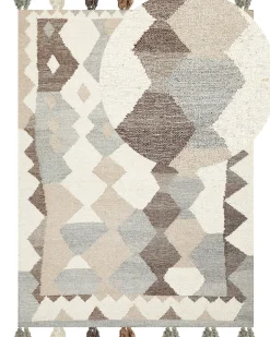 Kelim Teppich Wolle Mehrfarbig 160 X 230 Cm Geometrisches Muster Kurzflor Aralez