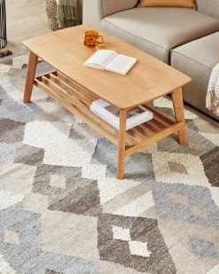 Kelim Teppich Wolle Mehrfarbig 160 X 230 Cm Geometrisches Muster Kurzflor Aralez