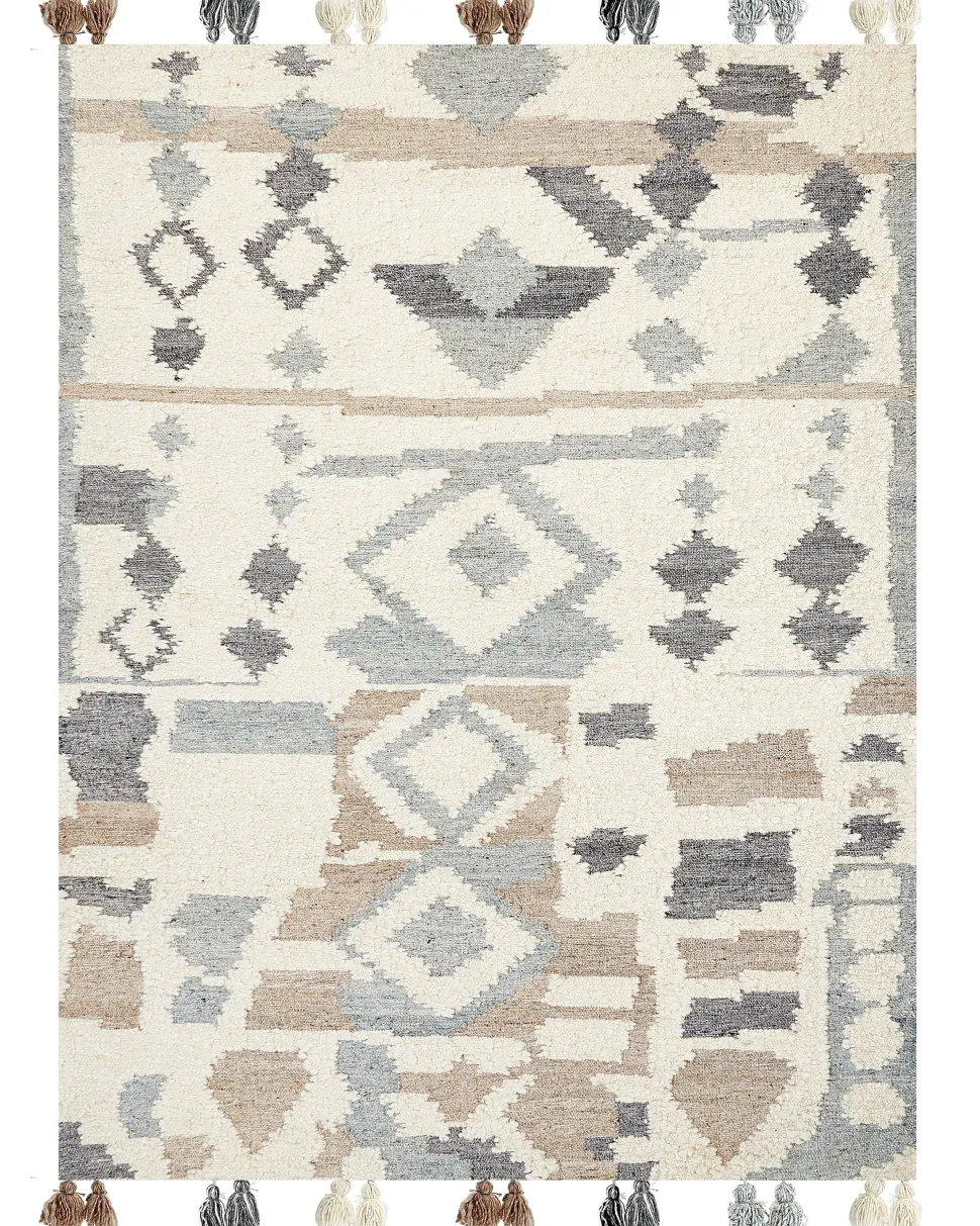 Kelim Teppich Wolle Mehrfarbig 160 X 230 Cm Geometrisches Muster Kurzflor Mrgavet
