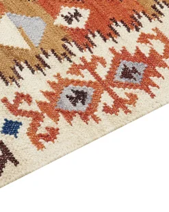Kelim Teppich Wolle Mehrfarbig 160 X 230 Cm Geometrisches Muster Kurzflor Vosketap