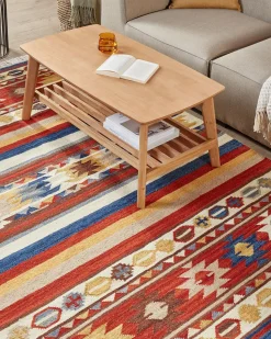 Kelim Teppich Wolle Mehrfarbig 160 X 230 Cm Orientalisches Muster Kurzflor Jrarat