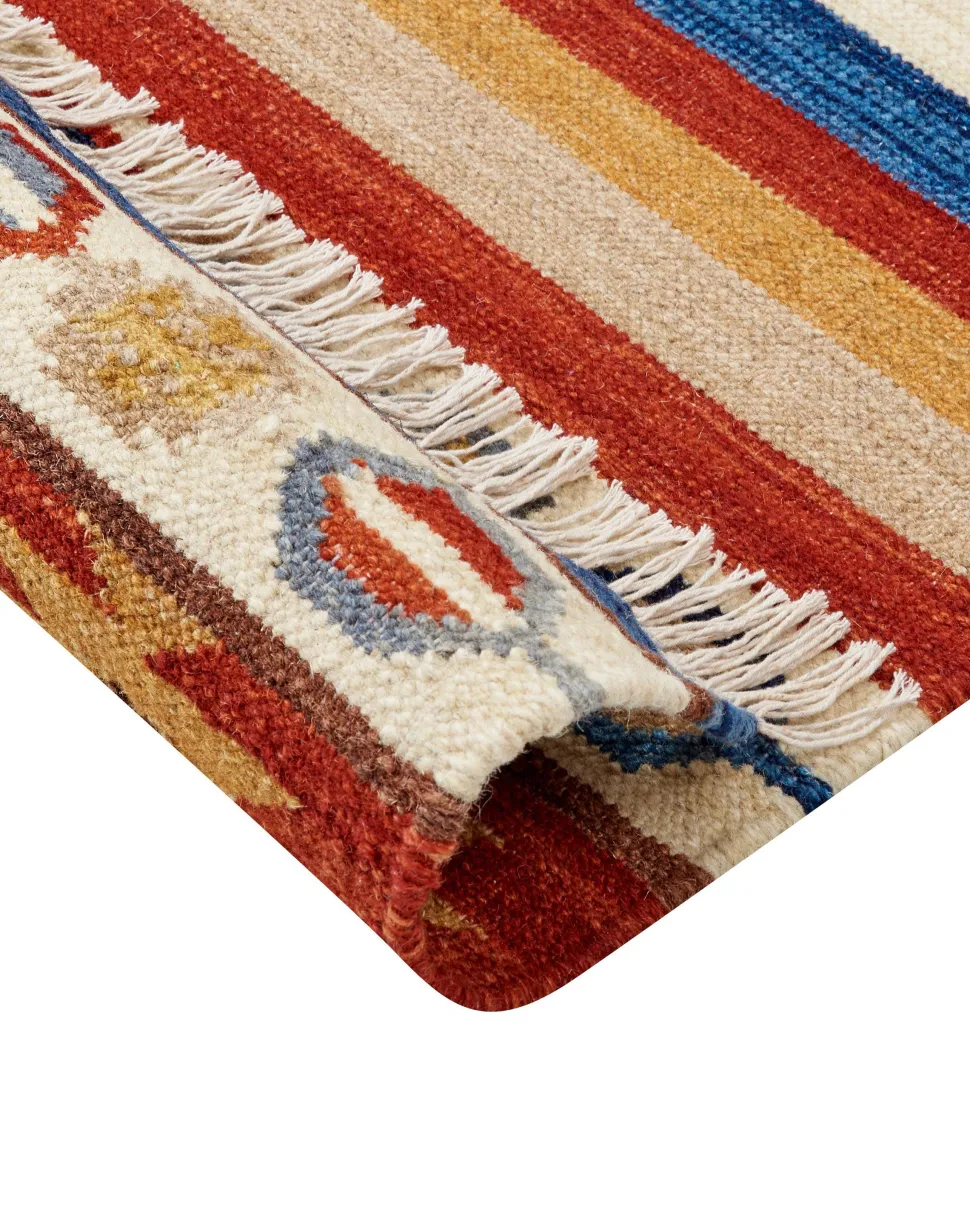Kelim Teppich Wolle Mehrfarbig 160 X 230 Cm Orientalisches Muster Kurzflor Jrarat