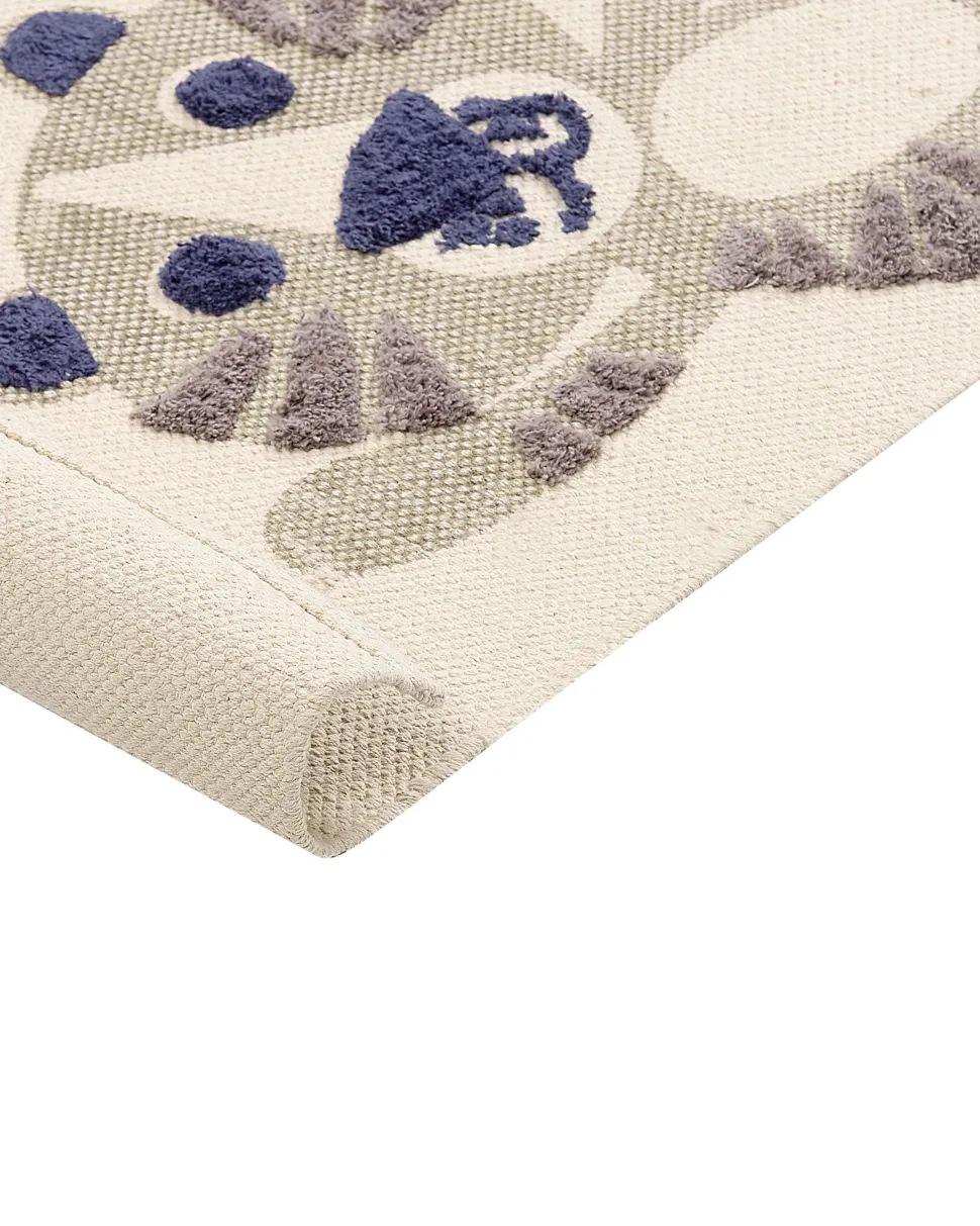 Kinderteppich Baumwolle Beige 80 X 150 Cm Tiermuster Singkil
