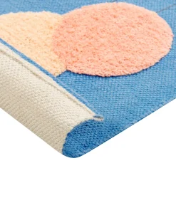 Kinderteppich Baumwolle Blau 80 X 150 Cm Wal-Motiv Balabang