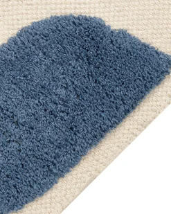 Kinderteppich Baumwolle Beige / Blau 80 X 150 Cm Wal-Motiv Selai