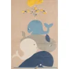 Kinderteppich Baumwolle Beige 80 X 150 Cm Wal-Motiv Seai