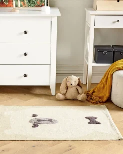 Kinderteppich Baumwolle Beige 80 X 150 Cm Barenmotiv Simau