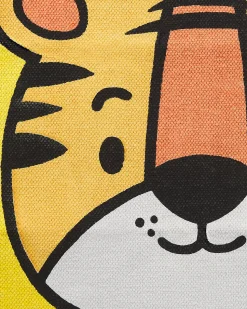 Kinderteppich Baumwolle Gelb 60 X 90 Cm Tigermuster Kurzflor Ranchi