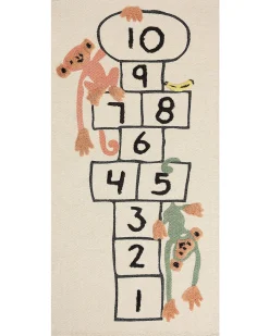 Kinderteppich Baumwolle Mehrfarbig 80 X 150 Cm Hupfspiel Kurzflor Katiet