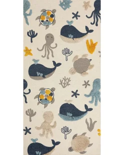 Kinderteppich Baumwolle Mehrfarbig 80 X 150 Cm Tiermuster Porsea