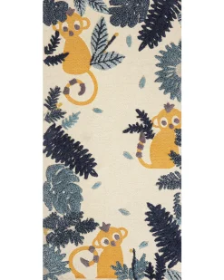 Kinderteppich Baumwolle Mehrfarbig 80 X 150 Cm Tiermuster Naibos