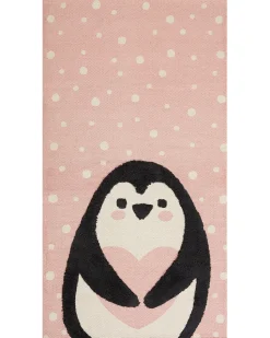 Kinderteppich Baumwolle Rosa 80 X 150 Cm Pinguin-Muster Pengkol