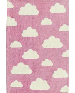 Kinderteppich Baumwolle Rosa 60 X 90 Cm Wolkenmotiv Gwalijar