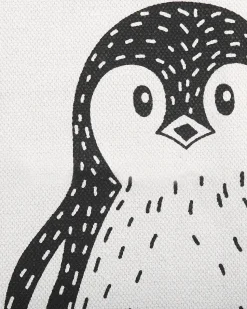 Kinderteppich Baumwolle Weis / Schwarz 60 X 90 Cm Pinguin-Muster Hajdarabad