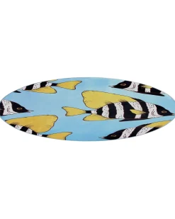 Kinderteppich Blau 140 Cm Fischmuster Kurzflor Fizme