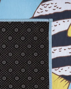 Kinderteppich Blau 80 X 140 Cm Fischmuster Kurzflor Fizme