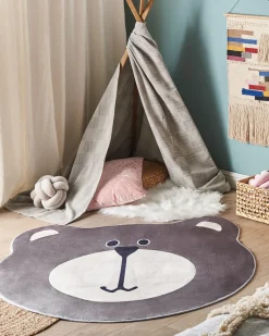 Kinderteppich Braun 120 Cm Barenmotiv Kurzflor Colargol