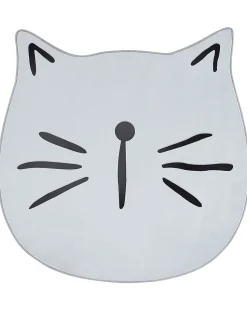 Kinderteppich Grau 100 Cm Katzenmotiv Kurzflor Kitty