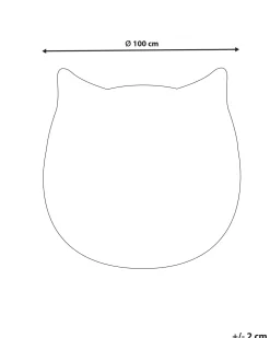 Kinderteppich Grau 100 Cm Katzenmotiv Kurzflor Kitty