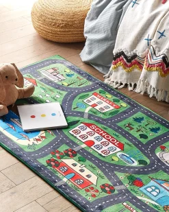 Kinderteppich Grun Stadt-Motiv 80 X 150 Cm Tutak