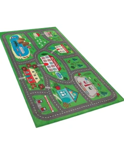 Kinderteppich Grun Stadt-Motiv 80 X 150 Cm Tutak