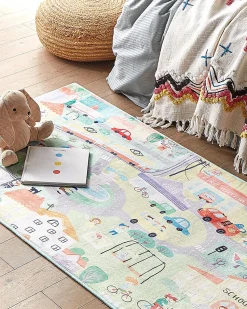 Kinderteppich Grun Stadt-Motiv 80 X 150 Cm Kemer