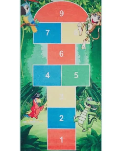 Kinderteppich Grun Tier-Motiv Mit Hupfspiel 80 X 150 Cm Babadag