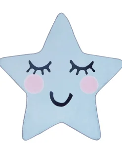 Kinderteppich Hellblau 120 X 120 Cm Sternmotiv Kurzflor Sirius