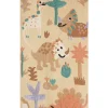 Kinderteppich Mehrfarbig Aus Baumwolle Tiermuster 80 X 150 Cm Stabat