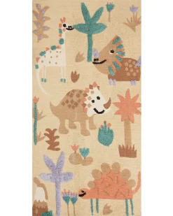 Kinderteppich Mehrfarbig Aus Baumwolle Tiermuster 80 X 150 Cm Stabat