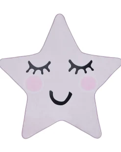 Kinderteppich Pastellrosa 120 X 120 Cm Sternmotiv Kurzflor Sirius
