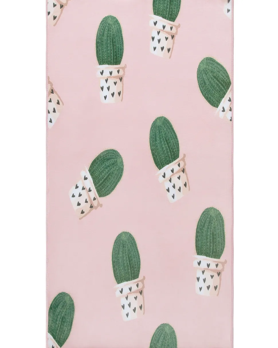 Kinderteppich Rosa 80 X 150 Cm Kaktus-Muster Kurzflor Eldivan