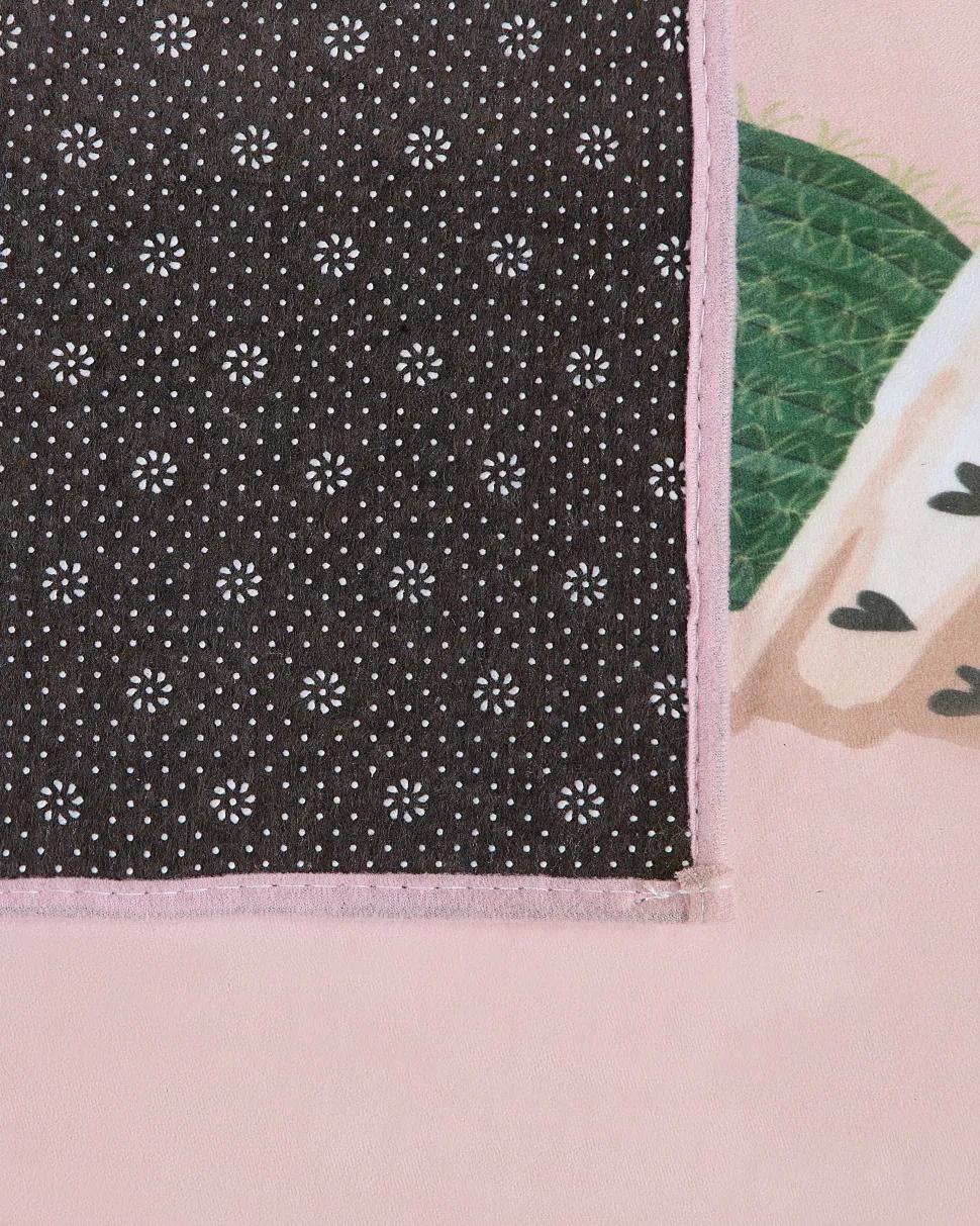 Kinderteppich Rosa 80 X 150 Cm Kaktus-Muster Kurzflor Eldivan