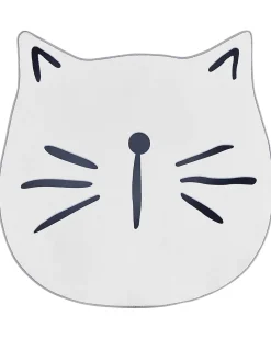 Kinderteppich Weis 100 Cm Katzenmotiv Kurzflor Kitty