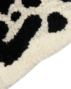 Kinderteppich Wolle Beige / Weis 100 X 160 Cm Leopardenmotiv Mibu