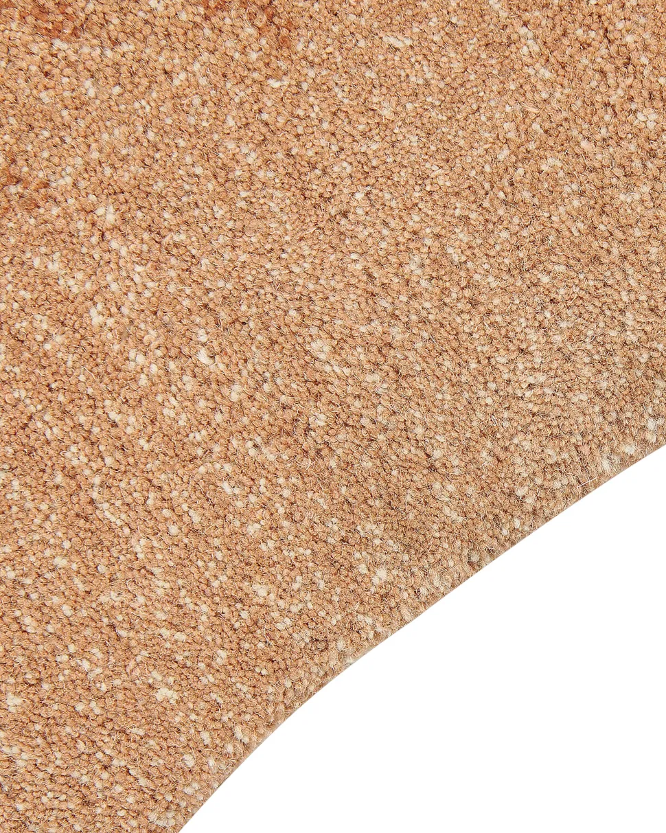 Kinderteppich Wolle Beige 100 X 160 Cm Lowenmotiv Mufasa