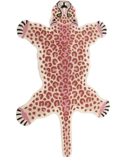 Kinderteppich Wolle Beige / Rosa 100 X 160 Cm Leopardenmotiv Chuluun
