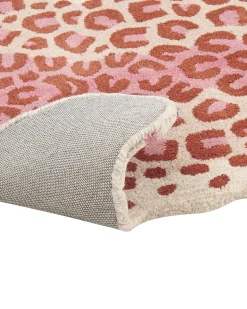 Kinderteppich Wolle Beige / Rosa 100 X 160 Cm Leopardenmotiv Chuluun