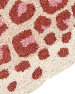 Kinderteppich Wolle Beige / Rosa 100 X 160 Cm Leopardenmotiv Chuluun
